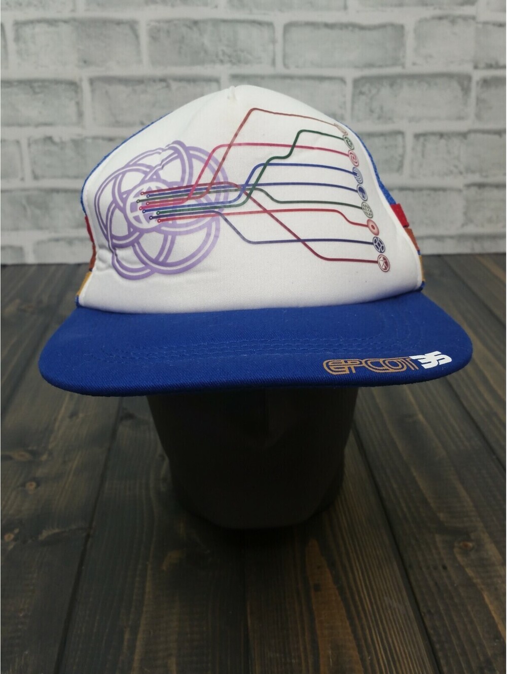 Disney EPCOT 35th Anniversary Blue / White / Red / Yellow - Trucker Cap Hat